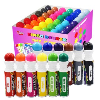 Foto 1 | Foto 1 | Marcadores De Puntos Bingo Daubers Yuanhe Juego De 36 A 12 Colores - Venta Internacional.