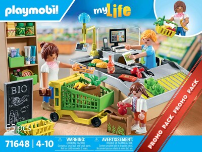 Foto 4 | Foto 4 | Supermercado Orgánico Toy Playmobil Con 3 Figuras Y 62 Unidades - Venta Internacional.
