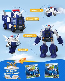Foto 7 | Foto 7 | Paul's Police Cruiser Toy Super Wings 7 Con 2 Transform-a-bot - Venta Internacional.
