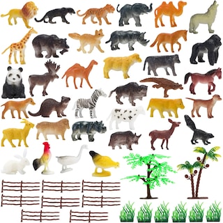 Foto 3 | Foto 3 | Juego De 52 Figuras De Animales De Juguete Kimicare Para Niños Con Accesorios - Venta Internacional.