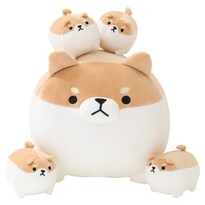 Peluche Sqeqe Shiba Inu De Peluche Con 4 Bebés Shiba Inu - Venta Internacional.
