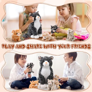 Foto 6 | Foto 6 | Animal De Peluche Hyden Cat Mami Con 4 Gatitos De 35 Cm Para Niños - Venta Internacional.