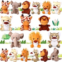 Animales De Peluche Hydren Safari  18 Unidades  12 Cm  Animales De La Jungla - Venta Internacional.