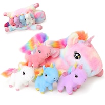 Animal De Peluche Sqeqe Unicorn Mommy Con 4 Bebés Unicornios - Venta Internacional.