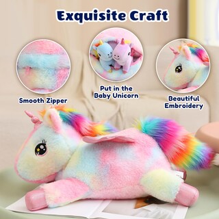 Foto 6 | Foto 6 | Animal De Peluche Sqeqe Unicorn Mommy Con 4 Bebés Unicornios - Venta Internacional.