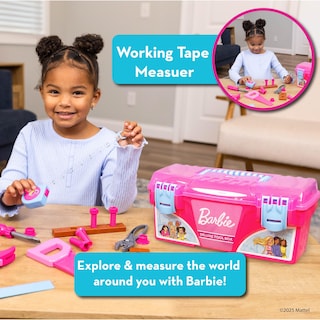 Foto 5 | Foto 5 | Caja De Herramientas Playset Barbie Deluxe De 18 Piezas Con Cinta Métrica - Venta Internacional.