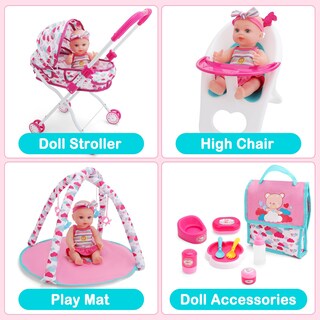 Foto 5 | Foto 5 | Set De Cochecito Baby Doll Con Accesorios Para Bebés - Venta Internacional.
