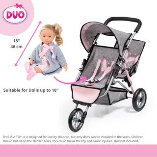 Foto 2 | Foto 2 | Jogger Dolls Twin De 3 Ruedas Diseño Bayer Gris Y Rosa - Venta Internacional.