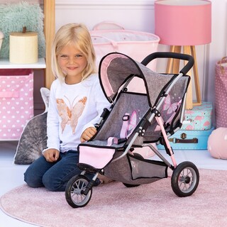 Foto 4 | Foto 4 | Jogger Dolls Twin De 3 Ruedas Diseño Bayer Gris Y Rosa - Venta Internacional.