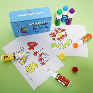 Foto 7 | Foto 7 | Marcadores De Puntos Yuanhe Bingo Daubers De 12 Colores Para Niños Con Pintura Lavable - Venta Internacional.