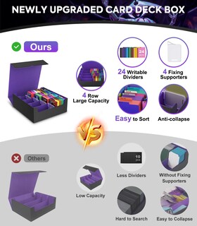 Foto 2 | Foto 2 | Caja De Almacenamiento Para Tarjetas Coleccionables Moko 3000+ Mtg Con Separadores Color Negro Y Morado - Venta Internacional.