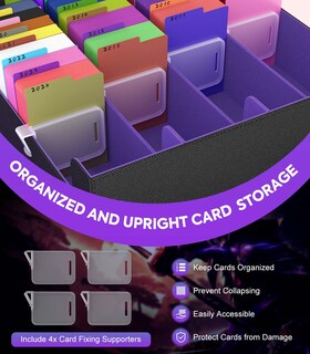 Foto 4 | Foto 4 | Caja De Almacenamiento Para Tarjetas Coleccionables Moko 3000+ Mtg Con Separadores Color Negro Y Morado - Venta Internacional.