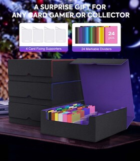 Foto 7 | Foto 7 | Caja De Almacenamiento Para Tarjetas Coleccionables Moko 3000+ Mtg Con Separadores Color Negro Y Morado - Venta Internacional.