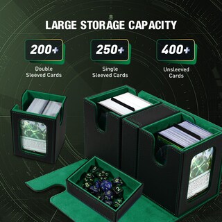 Foto 3 | Foto 3 | Deck Box Timovo Mtg Commander Con Pantalla De 2 Mandos En Negro Y Verde - Venta Internacional.