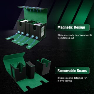 Foto 5 | Foto 5 | Deck Box Timovo Mtg Commander Con Pantalla De 2 Mandos En Negro Y Verde - Venta Internacional.