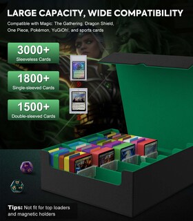 Foto 3 | Foto 3 | Caja De Almacenamiento De Tarjetas Coleccionables Moko 3000+ Mtg Con Separadores Color Verde - Venta Internacional.