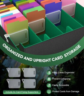 Foto 4 | Foto 4 | Caja De Almacenamiento De Tarjetas Coleccionables Moko 3000+ Mtg Con Separadores Color Verde - Venta Internacional.
