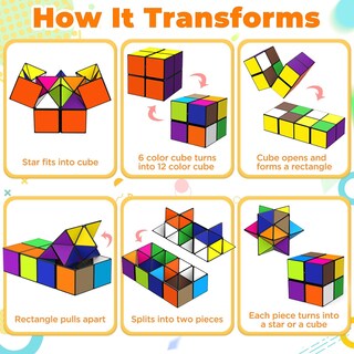 Foto 3 | Foto 3 | Juego De Cubos Mágicos Euclidean Star Cube 2 En 1 Para Niños Y Adultos - Venta Internacional.