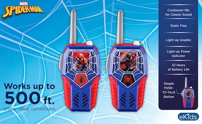 Foto 4 | Foto 4 | Juguete Walkie Talkies Ekids Spiderman Para Niños Con Iluminación - Venta Internacional.