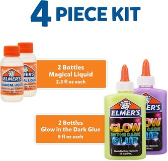 Foto 2 | Foto 2 | Slime Kit Elmer's Amarillo Y Morado Que Brilla En La Oscuridad 4 Piezas - Venta Internacional.