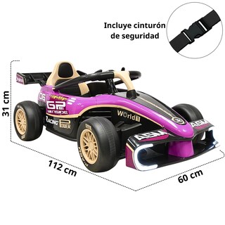 Foto 5 | Foto 5 | Montable Electrico Para Niños Carro De Carreras Con Bluetooth Control Remoto 12v Apto A Partir De 3 Años Hasta 30 Kg - Morado