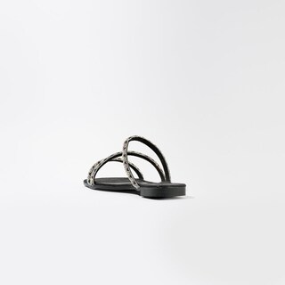 Foto 4 | Foto 4 | Sandalia Tiras Flat Brillo Suela Para Mujer Walki Dalilah Negro