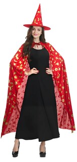Foto 1 | Foto 1 | Disfraz Xtellar Premium De Halloween: Capa Con Capucha Y Sombrero Para Bruja Cosplay Ajustable Y Cómodo Para Adultos Y Niños