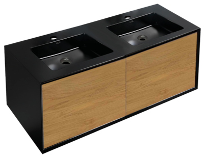 Foto 1 | Foto 1 | Mueble Baño Rubinet Doble Ban-fl15md Negro 149x47x45cm