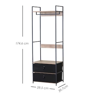 Foto 2 | Foto 2 | Perchero Industrial Con Entrepaños Y Cajoneras Ilios Innova. Closet Moderno Y Organizador De Ropa