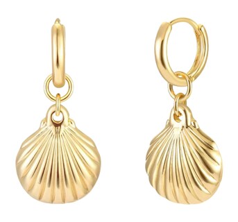 Foto 1 | Foto 1 | Aretes Dorados Con Colgante De Concha Xtellar - La Joyería Exquisita Para Todas Las Ocasiones