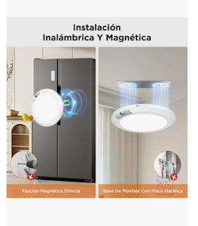 Foto 2 | Foto 2 | Lámparas De Techo Led Con Sensor De Movimiento Recargable 5000 Mah Magnético Sin Taladro Control Remoto Tres Tonos 3000k 4000k 6