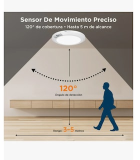 Foto 4 | Foto 4 | Lámparas De Techo Led Con Sensor De Movimiento Recargable 5000 Mah Magnético Sin Taladro Control Remoto Tres Tonos 3000k 4000k 6