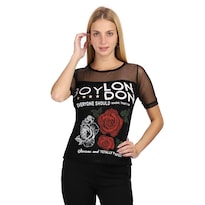 Blusa Negra Con Transparencia De Dama Awesome Boy London