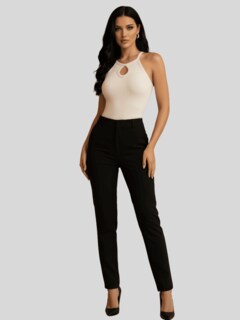 Foto 2 | Foto 2 | Blusas Mujer Casual Camiseta Dama Blusa Bl-1028 Nude Crop Top Strec