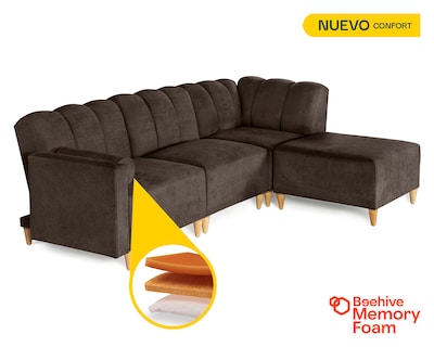 Foto 2 | Foto 2 | Sala De 4 Módulos Makora Kieran Con Memory Foam Color Chocolate Chenille Respaldo Reclinable De 3 Posiciones