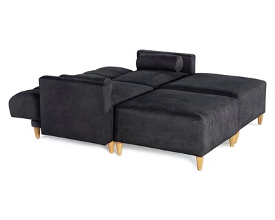 Foto 3 | Foto 3 | Sala De 4 Módulos Makora Kieran Con Memory Foam Color Negro Chenille Respaldo Reclinable De 3 Posiciones