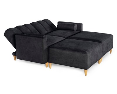 Foto 4 | Foto 4 | Sala De 4 Módulos Makora Kieran Con Memory Foam Color Negro Chenille Respaldo Reclinable De 3 Posiciones