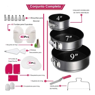 Foto 3 | Foto 3 | ''juego De 144 Pz Para Tartas Con Base Extraíble Practican ''