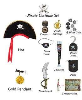 Foto 2 | Foto 2 | Xtellar Disfraz De Pirata Premium De 16 Piezas Con Accesorios Para Niños