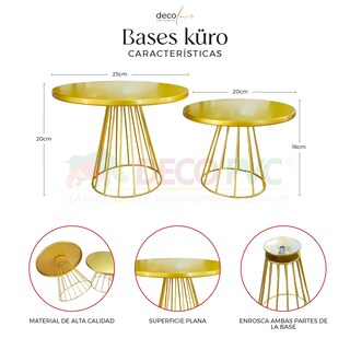 Foto 4 | Foto 4 | Base Kuro Para Pastel / Set 2pzas / Decoración Para Eventos Rosa