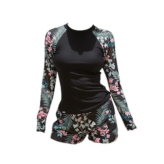 Foto 1 | Foto 1 | Traje De Baño De Manga Larga 2pz Talla Eg Eo Safe Imports Esi-21597 Negro