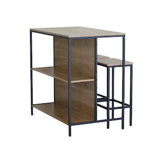 Foto 1 | Foto 1 | Set De Muebles De Bar Con Estantería Y Bancos De Ilios Innova Mesa Alta Y Compacta De 3 Piezas Para Espacios Reducidos