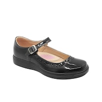 Zapato Escolar Para Niña Charol Negro Ajuste Hebilla 18-25.5 Negro