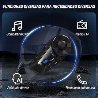 Foto 2 | Foto 2 | ''audífonos Tnicer G1ex Con Bluetooth Para Casco De Motocicleta Negro ''