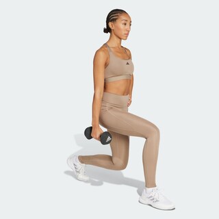 Foto 5 | Foto 5 | Mallas Largo Completo Optime Essentials Stash Pocket Adidas Café Mujer