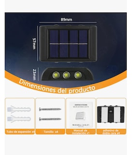 Foto 2 | Foto 2 | Lámpara Solar De Pared 2pzs Luces De Patio Lamparas Para Patio Lamparas Solares Para Patio Y Jardin Focos Para Jardin
