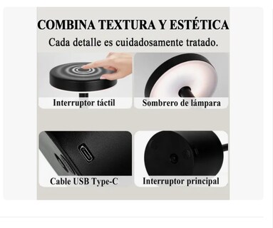 Foto 3 | Foto 3 | Lámpara De Mesa Decorativas Led Para Ambiente De Restaurante