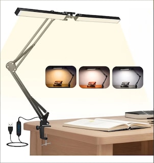 Foto 1 | Foto 1 | Lámpara De Escritorio Led Con Usb Y Doble Brazo 3 Modos Ideal Oficina Luz Ajustable Y Carga Rápida