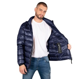 Foto 2 | Foto 2 | Chamarra Capitonada De Pluma Hombre Premium Azul Marino