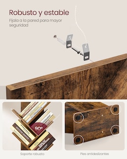Foto 4 | Foto 4 | Librero En Forma De Árbol Estantería De Libros De 8 Niveles Estantería Para Cds Y Dvds Estantería De Pie